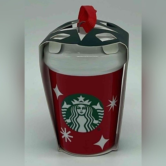 Bundle 2 Starbucks: Color CHANGING REUSABLE HOT CUP & Ceramic Christmas Ornament - Picture 2 of 7